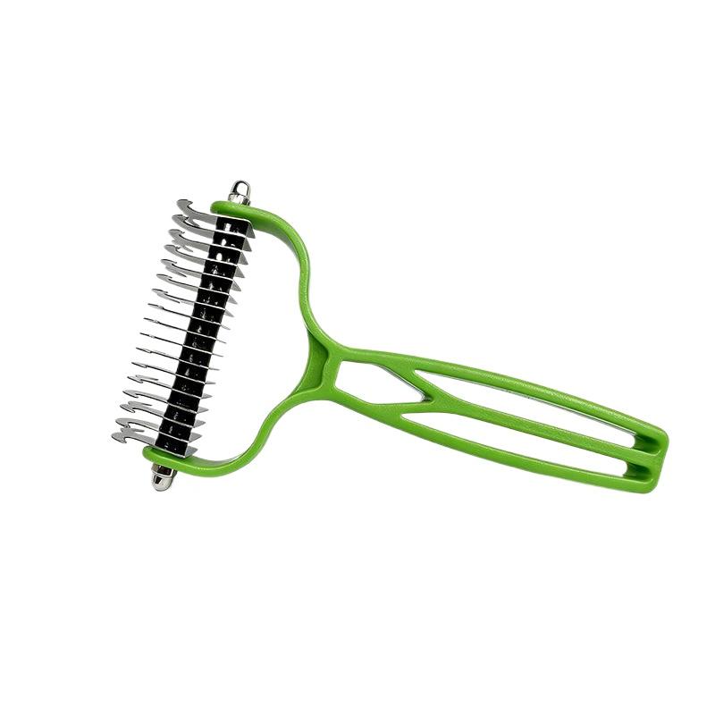 Pet Hair Remover Double Sided Stainless Steel Comb Dog Cat Grooming Brush Knot Remover Cleaning Tool