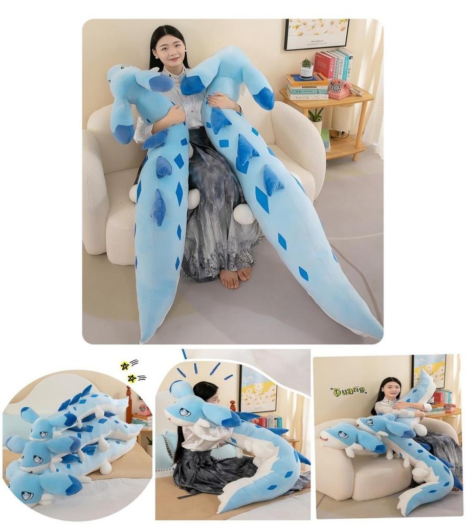 Adorable Blue Dragon Plush Toy Pillow Doll For Sleeping
