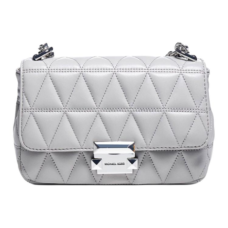 

Новая кожаная сумка через плечо MICHAEL KORS Sloan, маленькая женская сумка кроссбоди, жемчужно-серая 30S7SSLL1L-081 21.1*6.1*14.0CM