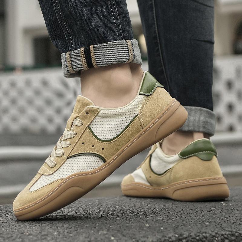 Fashion Men's Breathable Lace-Up Walking Shoes Lightweight Skate Shoes Men Comfortable Sneakers for Men Non-Slip Athletic Casual Shoes