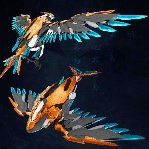 HiPlay Ink Mountain and Sea: Mountain and Sea Jing Divine Beast Series, Nine Heavenly Kunpeng MAS-01 Transformable Plastic Assembly Kit, Pre-Colored P