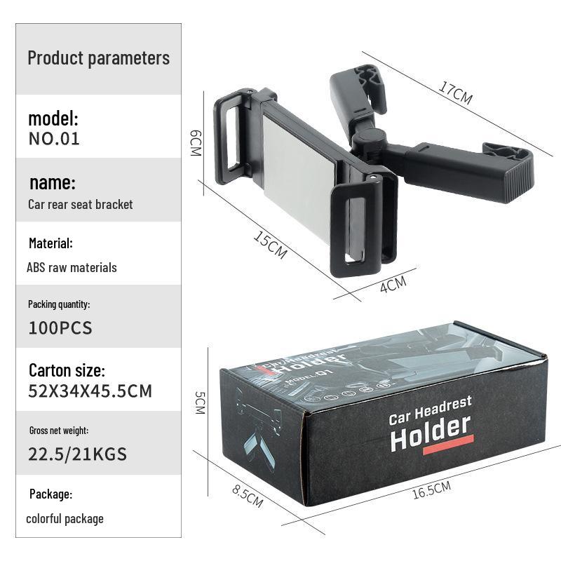 Folding Car Headrest Phone & Tablet Holder Clip