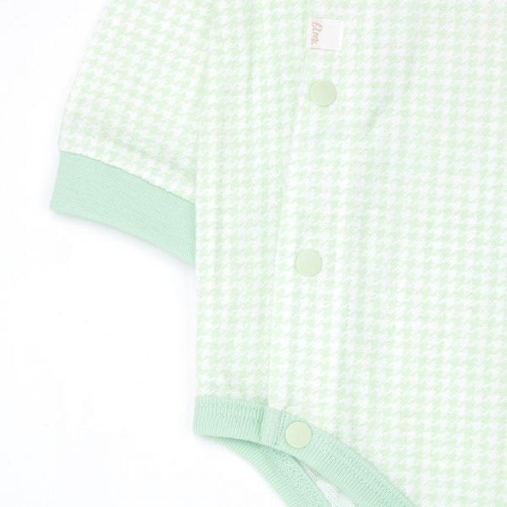 ORGANICMOM Apple Check Long Sleeve Bodysuit Hat Set  Mislqs02 