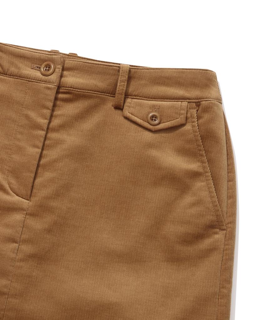 Covernat Woman Corduroy Midi Skirt Camel