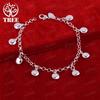 925 Sterling Silver Smooth Solid Round Pendant Bracelet For Women Elegant Fine Jewelry Accessories Engagement Wedding Party Gift