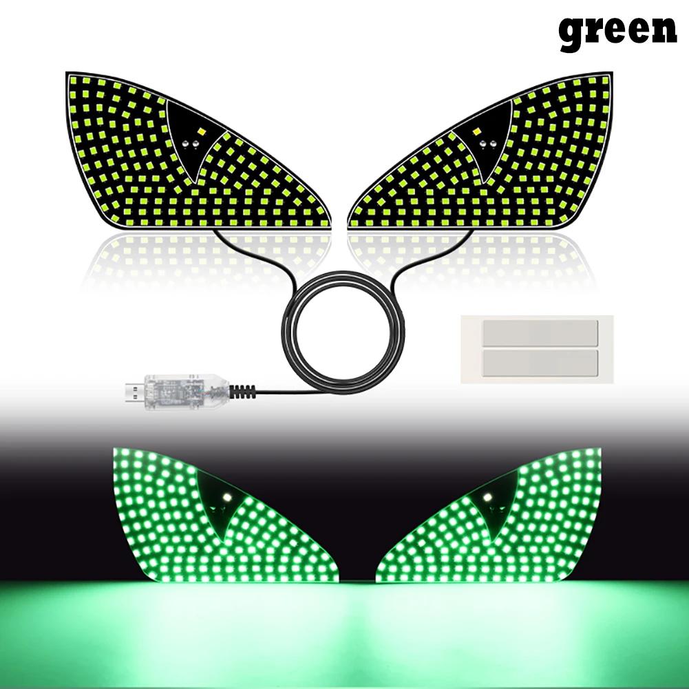 Universal Car LED Dynamic Eye Light Plug and Play Rear Window USB Plug Light Animated Eye Atmosphere Light Auto Accessories 2Pcs