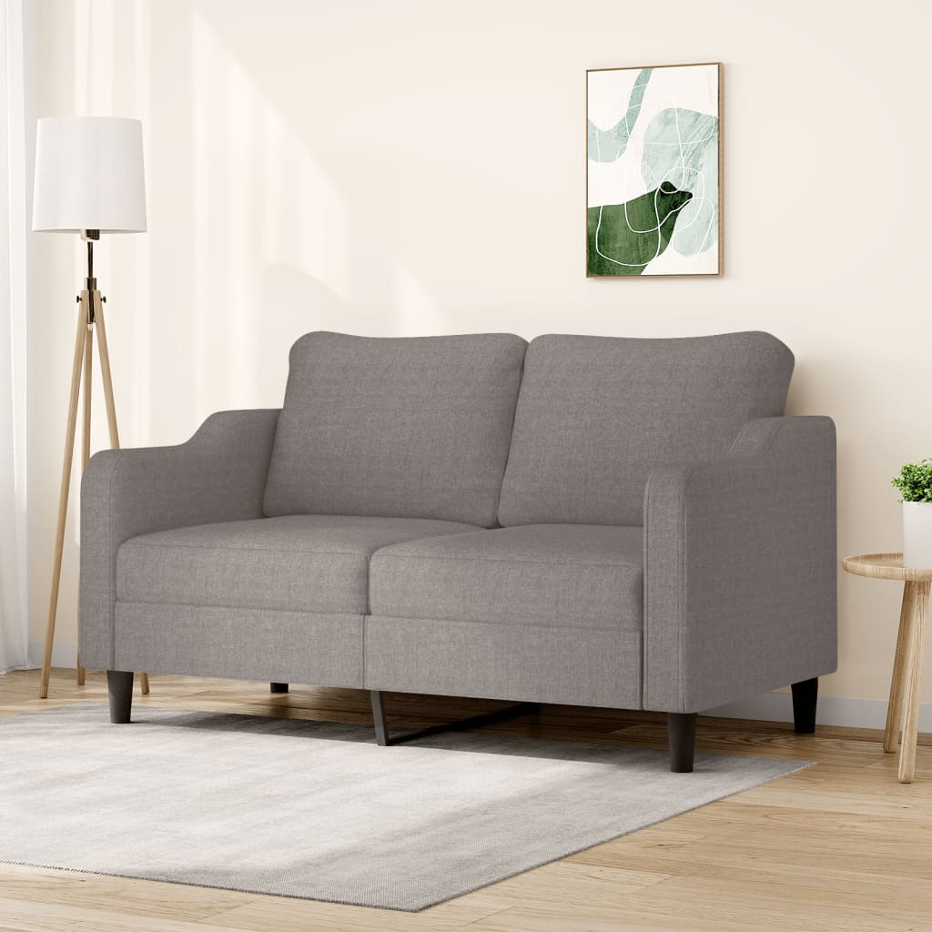 2 Seater Sofa Taupe 140 Cm Fabric