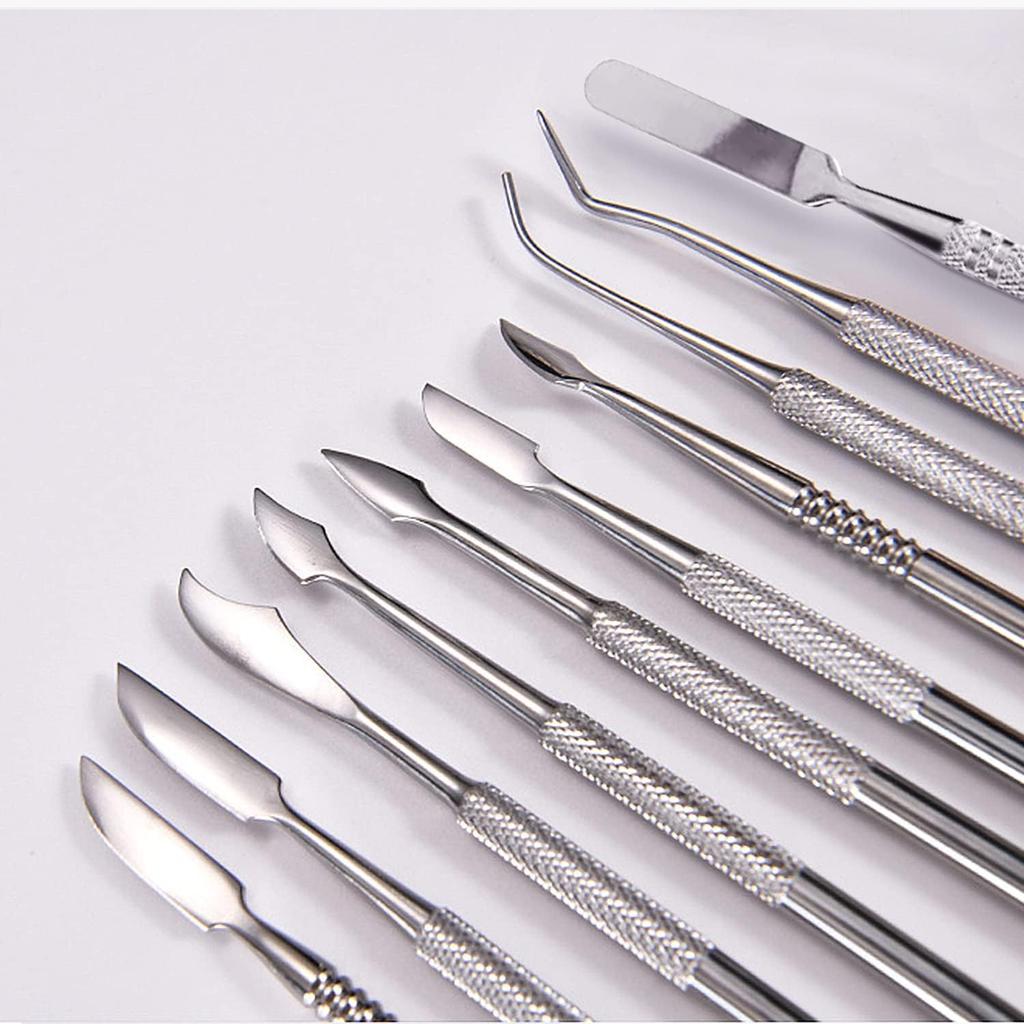 ziyue Set of Stainless Steel Clay Clay Crafting Silicone Clay Drawing Cleaning Sculpting Tools for Clay with Storage Case 19-Piece Spatulas, Spatulas,