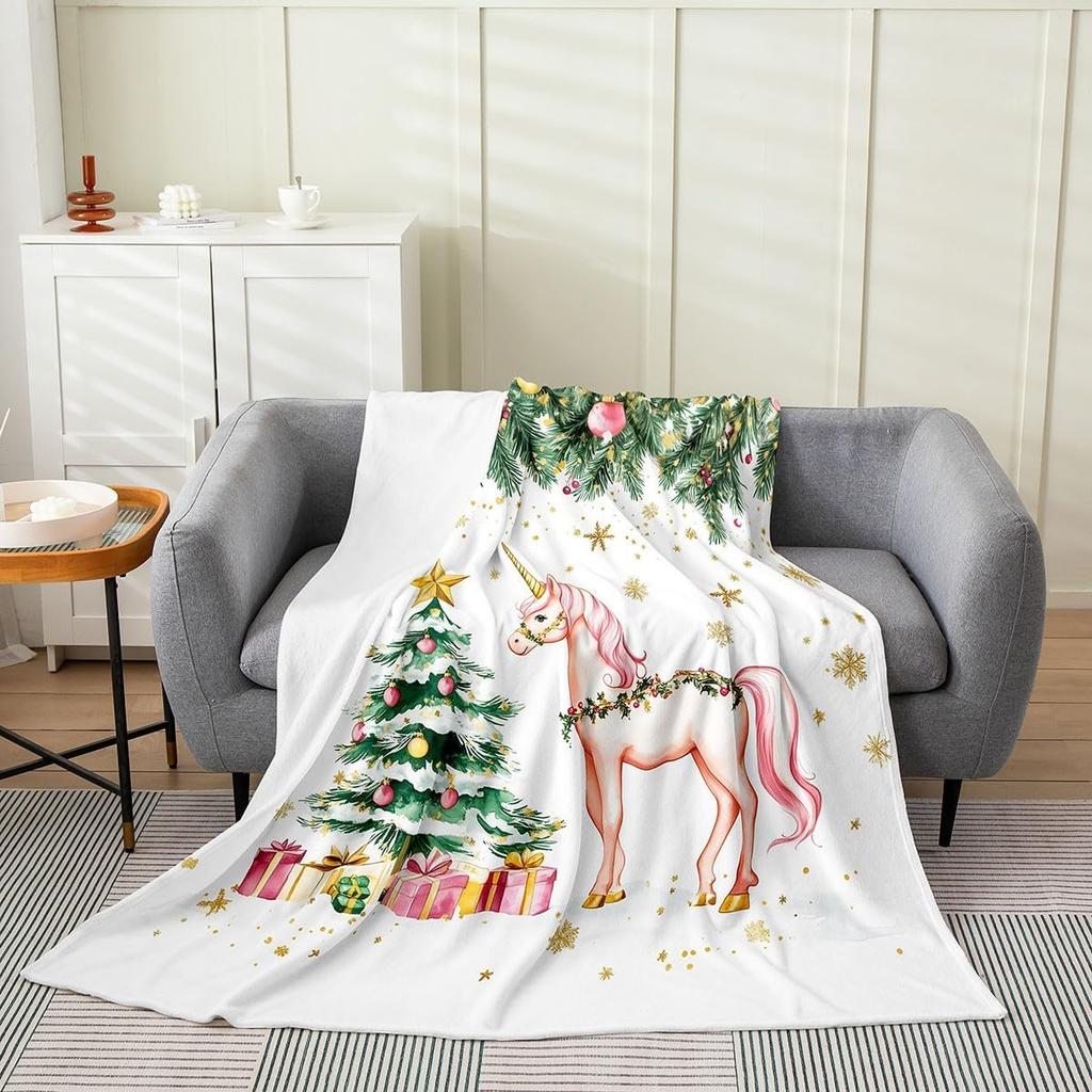 Snowman Winter Holiday Throw Blanket Festive Design for Living Room Decor Gift for Her CozyStyle180x250