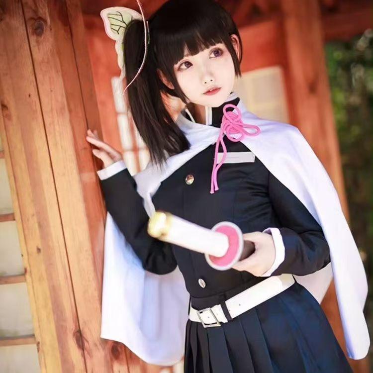 Tsuyuri Kanao Cosplay Kostuum Volwassen Kind Anime Uniform Vrouwen Kimono Haori Pruik Halloween Kleding
