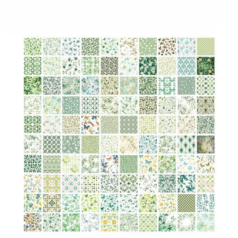 

1 Книга/100 шт. Классические декоративные наклейки, 6 стилей по 100 уникальных дизайнов, Школьные принадлежности, Для скрапбукинга, Журналов Green разноцветный