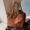 Large Capacity Tote Bag Women Matte Finish Urban Minimalist Style Crossbody Or Shoulder Use PU Leather 36x12x27cm