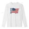 Mens Usa Patriotic Waving American Flag Design T Shirt White 4X Large vintage Washed Slightly fashion Breathable Comfortable