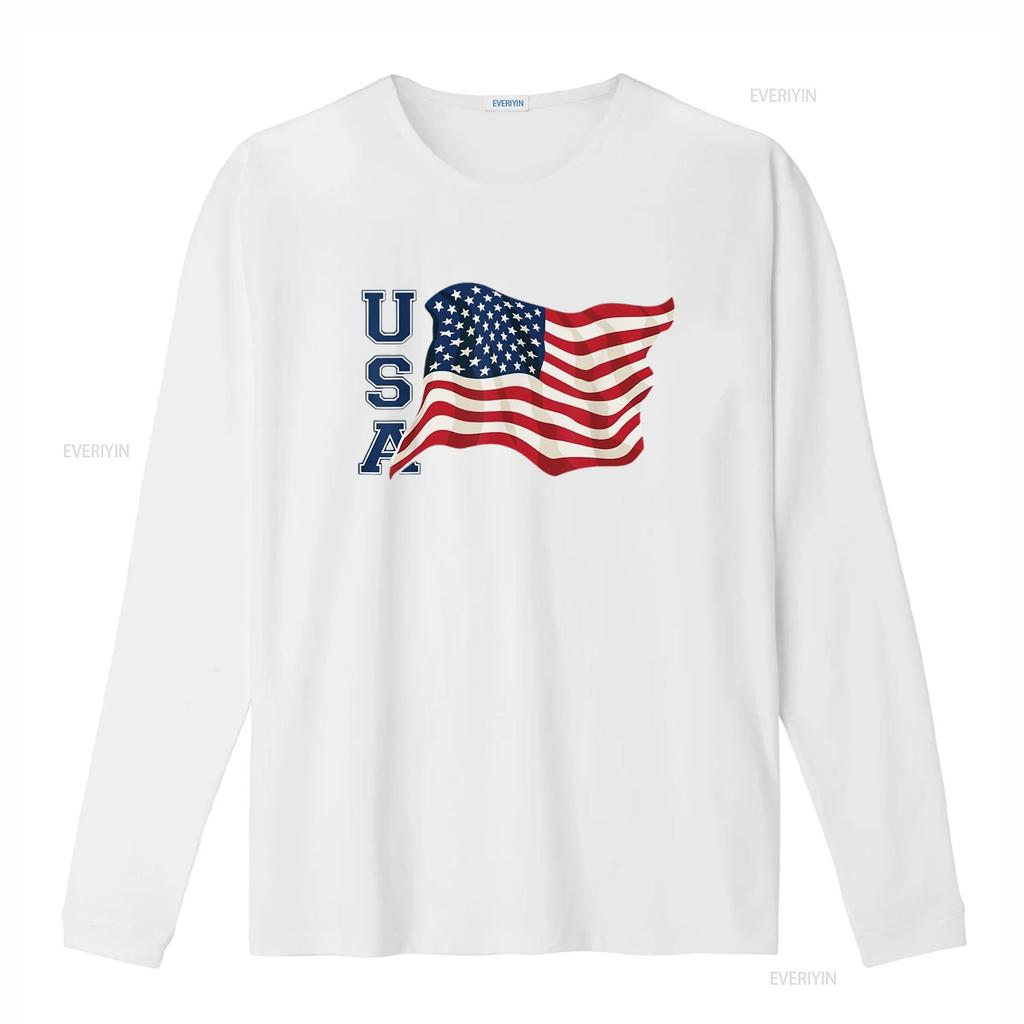 Mens Usa Patriotic Waving American Flag Design T Shirt White 4X Large vintage Washed Slightly fashion Breathable Comfortable