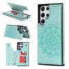 Suitable for Samsung Galaxy S7 S8 S9 S10 S20 S21 S22 Ultra Case with Card Holder, Flower Magnetic Buttons Protective Wallet Case