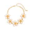 Ingemark Trendy Exquisite Oil Dripping Flower Adjustable Anklet Women Summer Beach Gold Color Metal Feet Chain Party Jewelry New