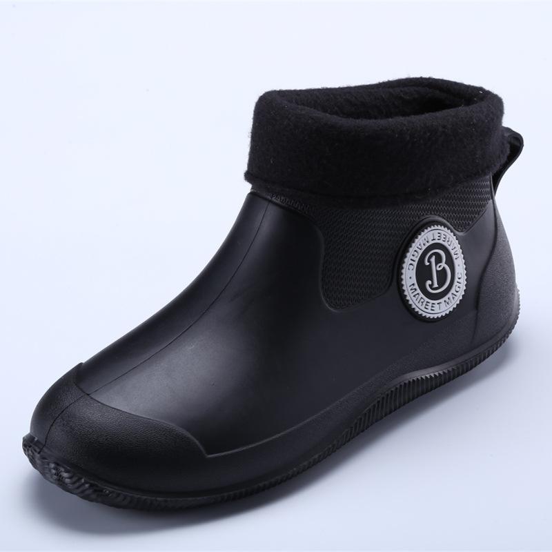 Rain shoes men's new Chelsea fashion short rain boots simple non-slip soft sole low-top women's galoshes