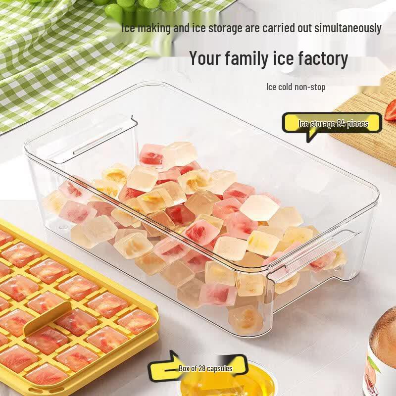 Press-Type Ice Cube Maker with Lid