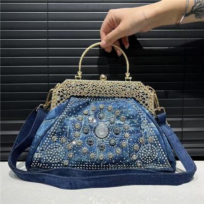 Fashionable Banquet Socialite Diamond Jewelry Handbag Temperament Elegant Lady Single Shoulder Diagonal Cross Bag