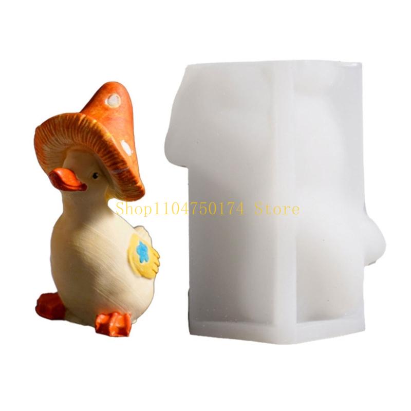 Mushroom Duck Statue Silicone Molds for Handmade Soap Home Decoration Animal Silicone Mould for Epoxy Resin top sale
