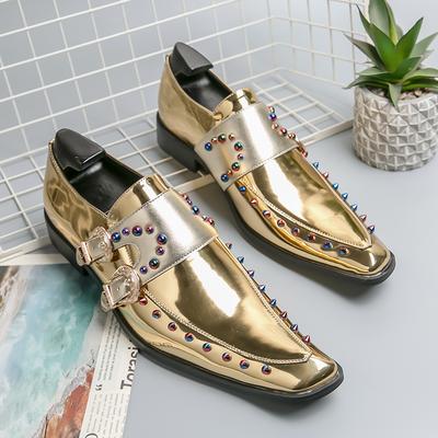 Herren Nieten Chelsea Luxusmarke Stiefel Modell Business Bankett Gold Party Hochzeit Herren Kinder Jungen Lässig Bühne Kleid Herrenschuhe