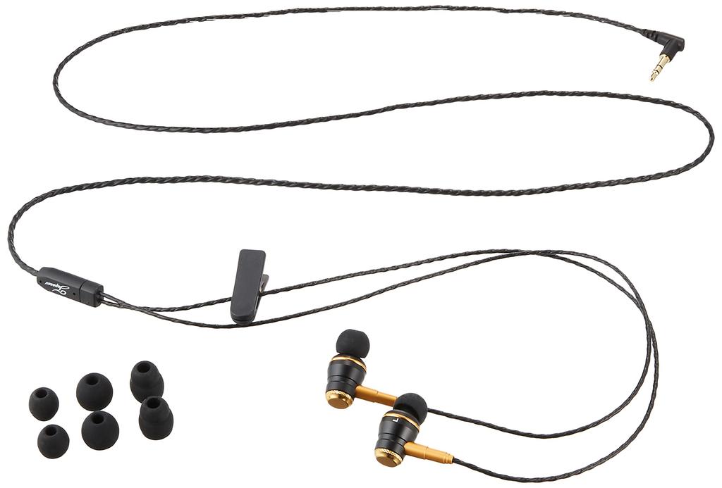 JAPAEAR Kopfhörer mit dynamischem mattschwarzem In-Ear-Treiber, & Gold, JE-777-EXG