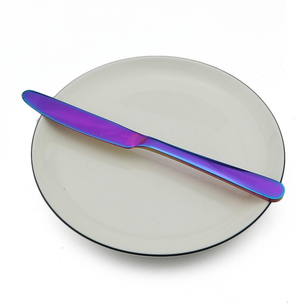 1-Piece Luxury Dinner Knife Rainbow Dinnerware Set Stainless Steel Flatware Knife Set Tableware Cutlery Steak Knives Set