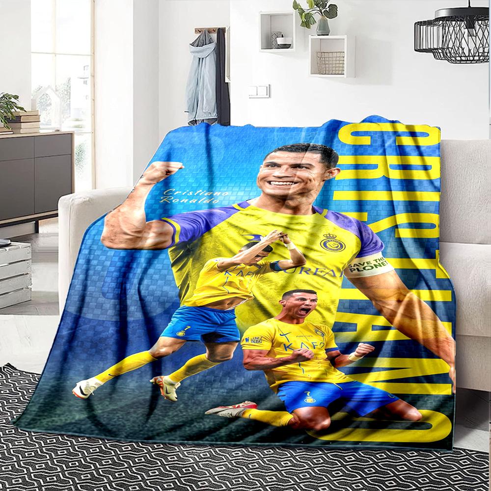 Cristiano Ronaldo Celebration Blanket Durable Comfort Perfect for Couch Seaside Livingroom Four Seasons Multipurpose Digital Print