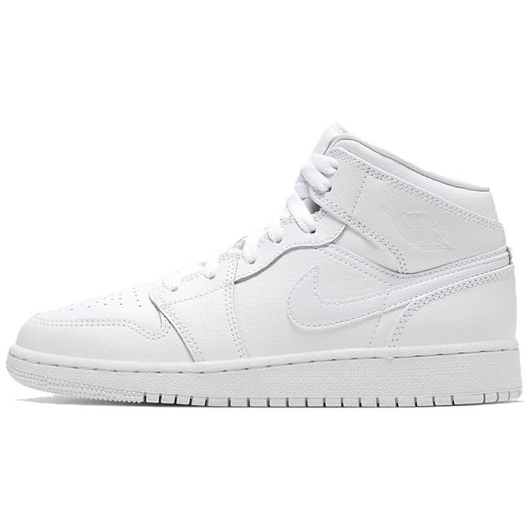 (GS) Air Jordan 1 Mid Triple White 2020 Kids 554725-126 EU 36