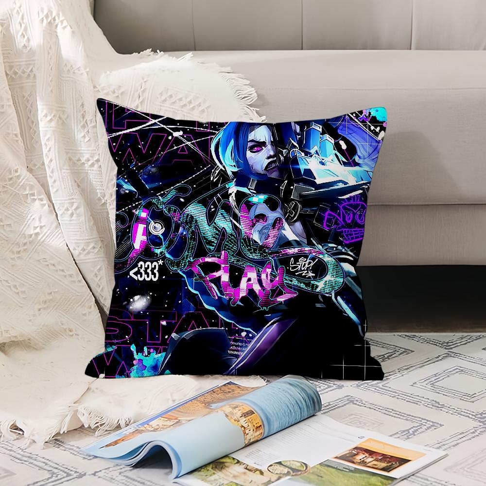 Anime Cartoon J-Jinx Black Pillow Case Office Cushions Suitable For Sofa Car Bedroom Decorative Cushion Cover