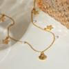 Summer Starfish Pendant Stainless Steel Stylish Necklace for Girl Cute Gold Color Waterproof Chic Zircon Party Gift
