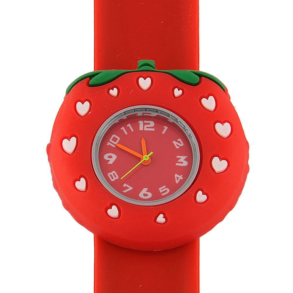 

3D Мультяшные Подарки Часы Мальчики Детские Наручные Часы Часы Дети Кварцевые Наручные Часы Strawberry красный