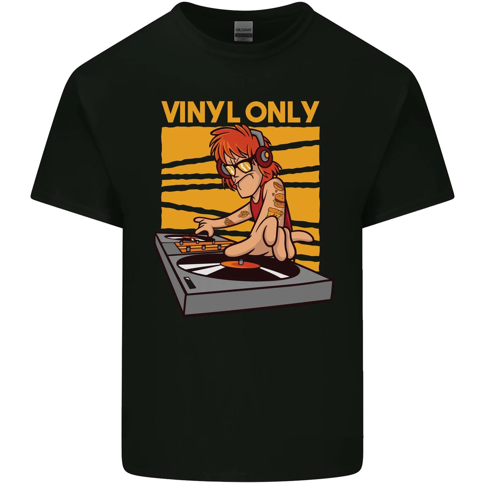 DJ Decks Vinyl Only Funny DJing Turntable Kids T-Shirt Childrens S