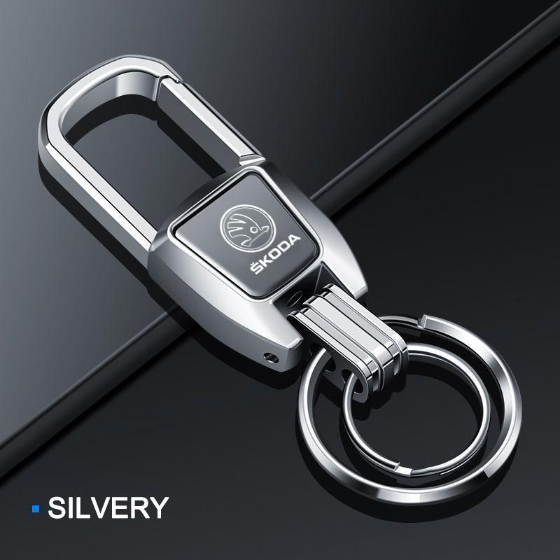 Alloy Metal Car Accessories Emblem Key Chain Ring For Skoda Fabia Superb Yeti Octavia Enyaq Rapid Kodiaq Kamiq Karoq Scala A7 Mkdr59