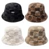 Soft Lamb Winter Bucket Hat Autumn Winter Beanie Cap Casual Plush Fisherman Hat  Women