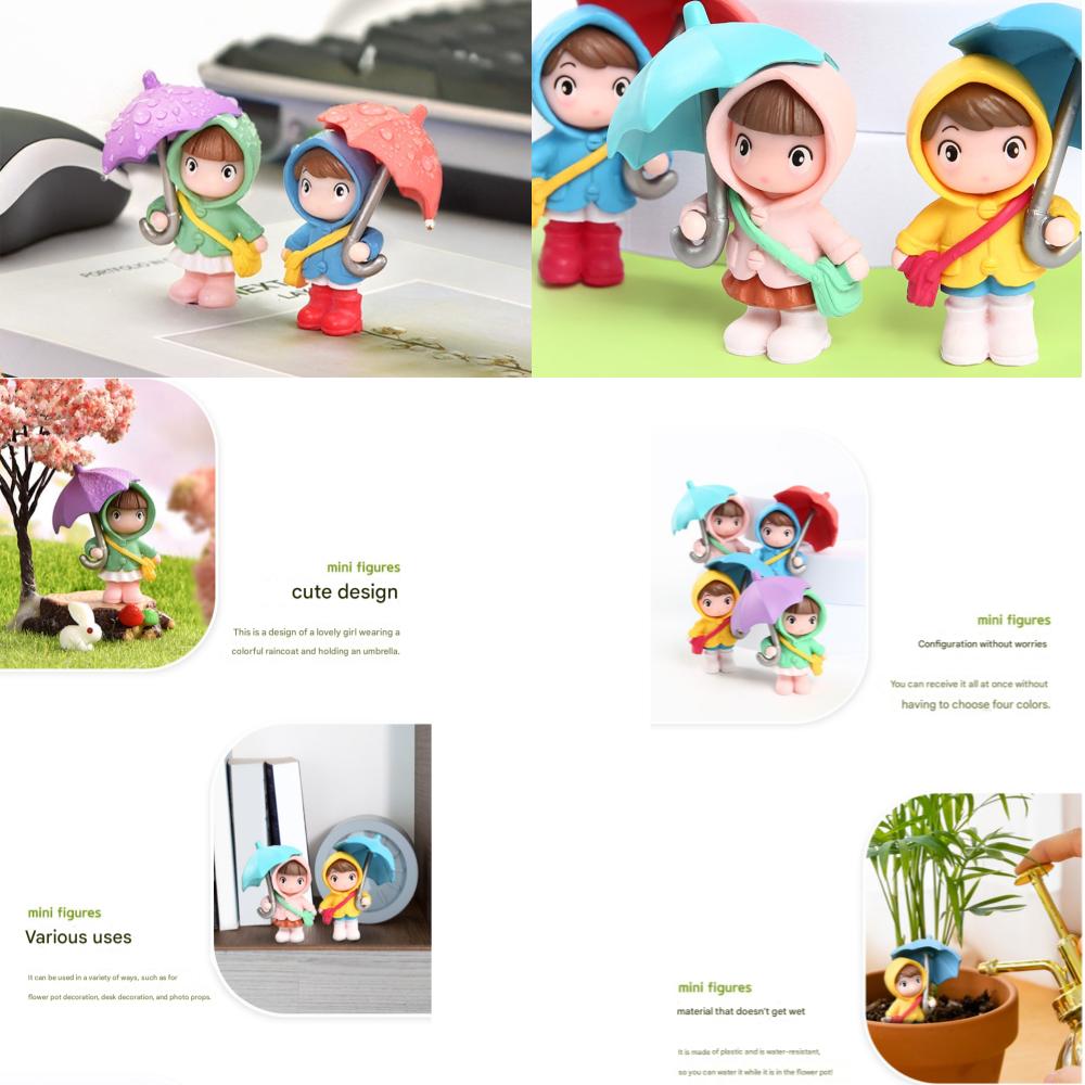 Lovely Sweet Umbrella Girl Figure Set of 4 All