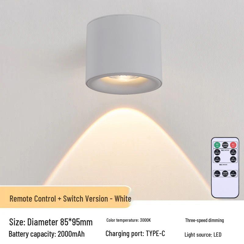 Rechargeable Wireless Magnetic Bedside Reading Light with Remote Control