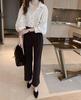 Women's Korean-Style Lace Cotton Long-Sleeve Shirt - Niche, Fashionable, & Loose Fit