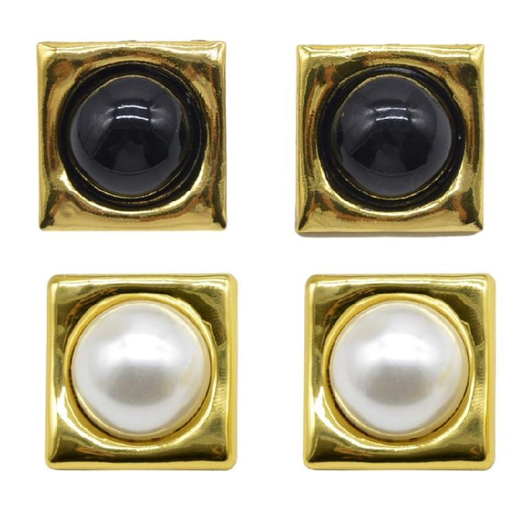 Geometric Square Pearls Earrings for Women Combining Vintage Charm and Modern Styles Suitable for Every Outfits