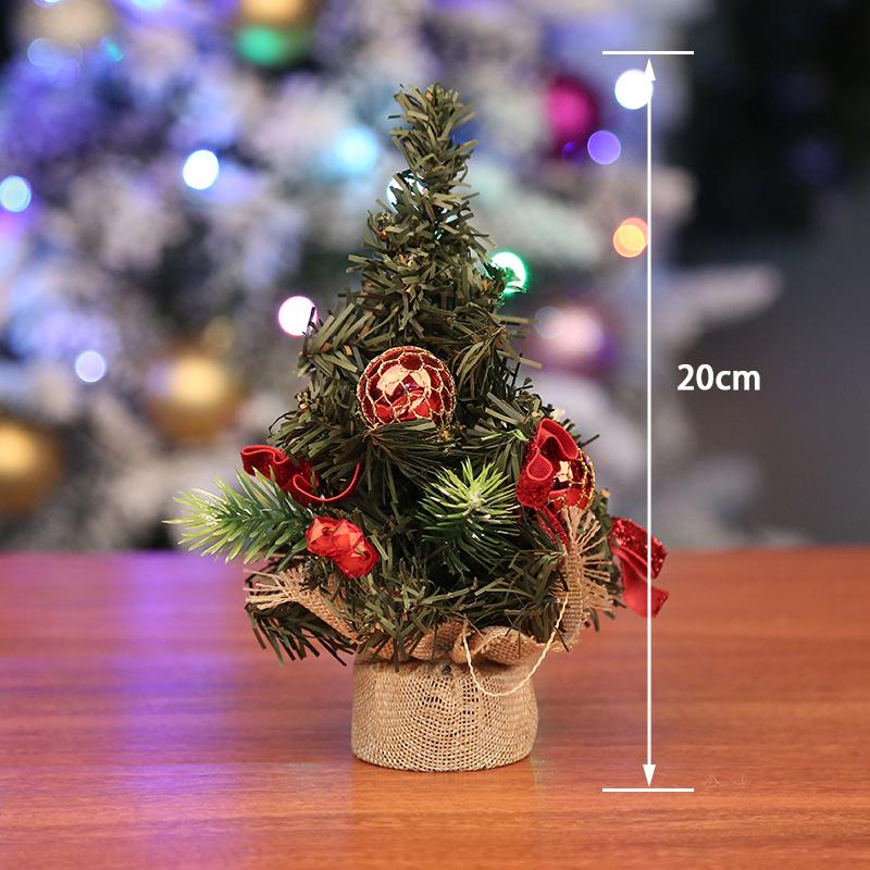 20cm Mini Christmas Tree Ornament - Small Holiday Desktop Decoration Gift