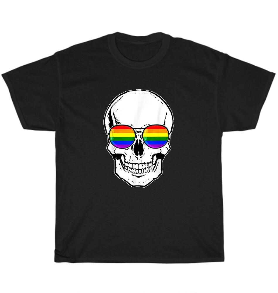 

Gay Pride LGBT Skull with Rainbow Sunglasses LGBTQ Pride Month T-Shirt Unisex 5XL різнокольоровий