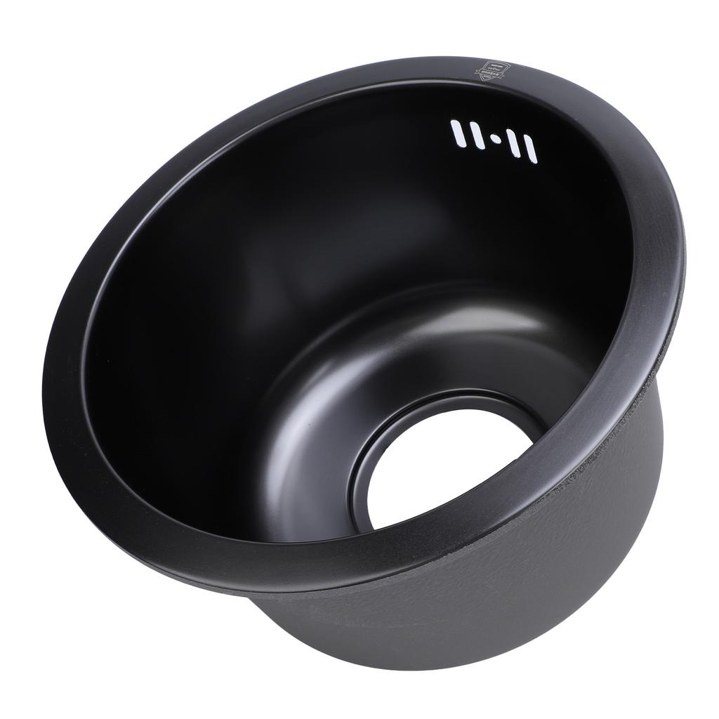 Küchenspüle, Unterbauspüle, 304 Edelstahl, Einzelbecken, Mini-Rundspüle mit Sieb, 28 cm Außenmaß