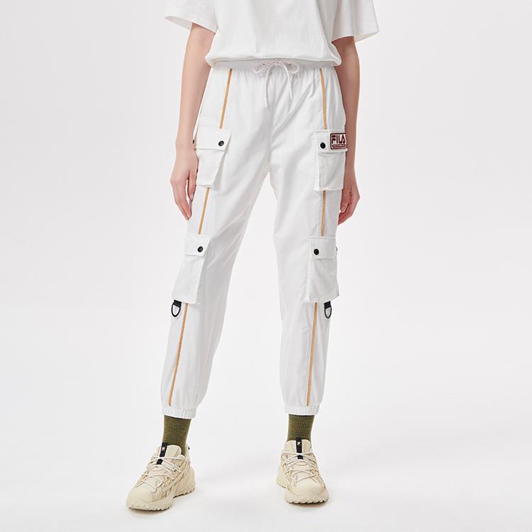 Fila Fusion X White Mountaineering Collaboration Multi-Pocket Cargo Pants Women bottoms Cloud-White T11W137803F-WT