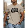 Men's 100% Pure Cotton Summer Loose Fit AERO Letter Printed Casual and Comfortable Round Neck Short Sleeved T-shirt Top