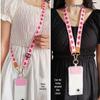 Vintage Muster Umhänge-Handyband mit verstellbarem Nackenband und robuster Kette für Frauen