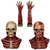 2022 Halloween Horror Bloody Skeleton Face Cover Gloves Latex Creepy Face Cover Halloween Party