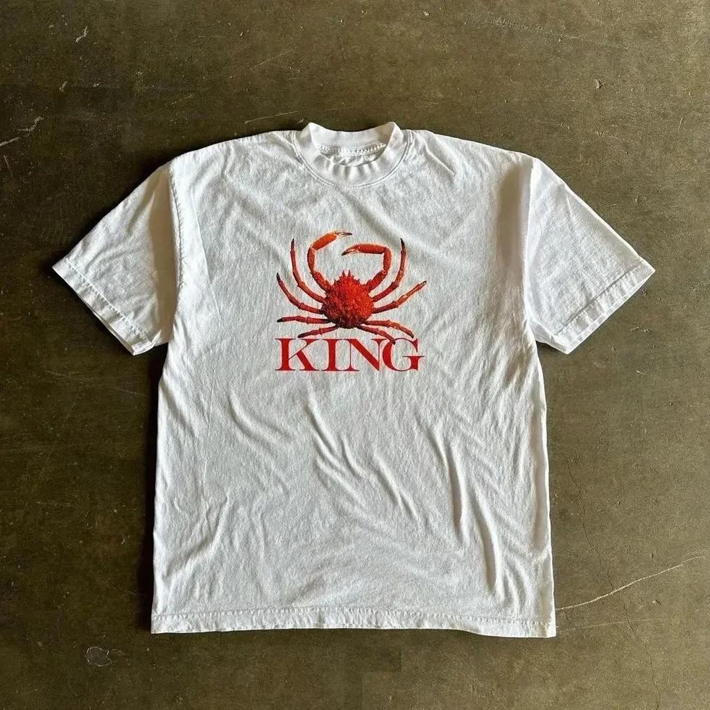 Summer New Fashion Retro Men's T Shirt Fun Fruit Print Tops Cotton Short Sleeve Casual Women Streetwear Round Neck Tees Tops