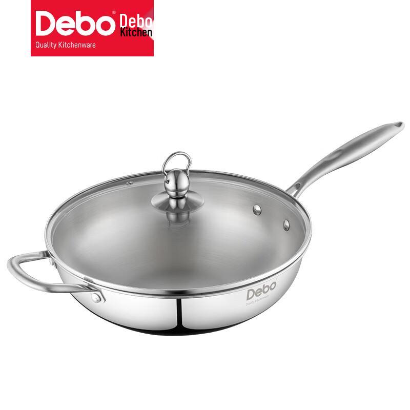 Debo DEP-316 32cm Stainless Steel Universal Stir-Fry Wok