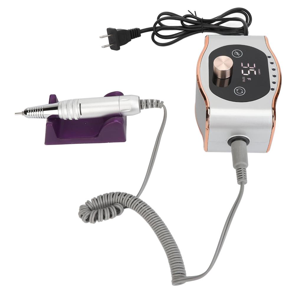 Touch Screen Nail Drill Machine 35000rpm Double Sided PU Leather Electronic Nail Grinder Machine US 