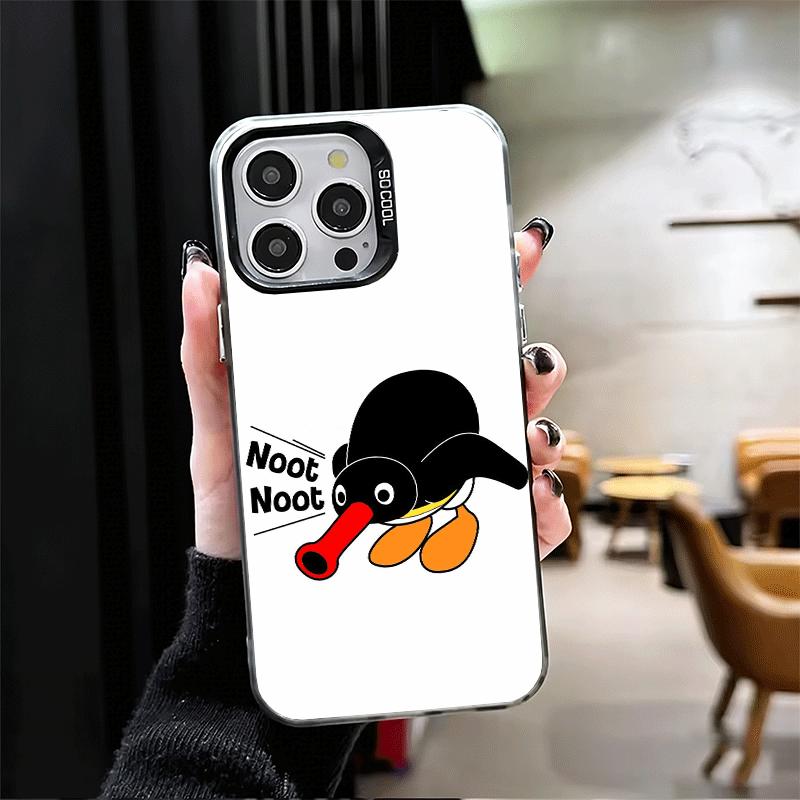 Cartoon P-Pingu Pinguin Weiche Handyhülle für iPhone 15 16 17 Pro Max 17Air 16E 14 Plus 13 12 Mini Stoßfeste Hülle Rückseite